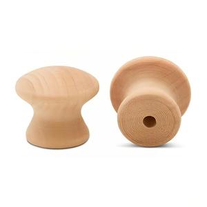 Wooden Door <b>Handle</b> Round Pull <b>Knob</b> For <b>Furniture</b> Drawer Cabinet Minimalist Design Durable Wood <b>Handle</b> - Product Image 1