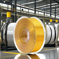Cetak keandalan tinggi PETG dimensi konsisten tembus cahaya sedang kuning FDM pencetak 3D 1kg filamen PETG 1.75mm
