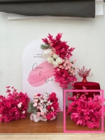 KEWEI-J981 rose vif Rose fleurs boule chemin de Table mariage fleur centres de table