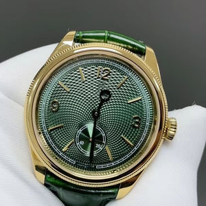 Reloj mecánico de buceo verde modelo 1908 de 39 milímetros, completamente nuevo y de alta calidad, con correa de caucho y caja de acero 904. - Product Image 1