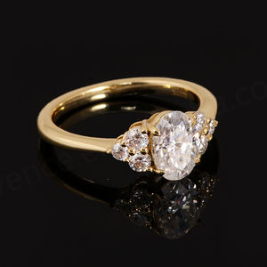 Bagues de fiançailles en argent pur pour femmes, couleur DEF, ovale, en moissanite, tendance, pour les fêtes, bagues personnalisées - Product Image 6