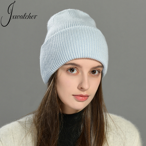 Jxwatcher Winter Women <strong>Men</strong> Wholesale Cashmere <strong>Wool</strong> Beanies Skully Custom Logo Striped Unisex Plain Custom Knit Beanie <strong>Hats</strong> - Product Image 2