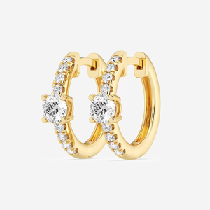 Pendientes de aro pequeños con diamantes cultivados en laboratorio de 3_4 quilates para mujer, joyería fina elegante para el día a día, minimalista y brillante - Product Image 6