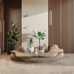 Panca Moderna Personalizzata in Legno Ondulato, Sedia Artistica alla Moda per Interni/Esterni, Ideale per Sala <span class=keywords><strong>d</strong></span>'<span class=keywords><strong>Attesa</strong></span> Ospedaliera e Decorazione - Product Image 6