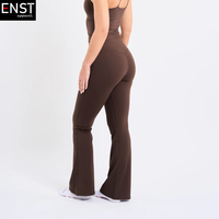 Nouveau style, vente en gros, pantalon de sport évasé en nylon extensible et ensemble de débardeur pour femmes