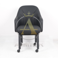 Chaise de casino en cuir texturé noir, chaises modernes pour machines à sous, chaise de poker