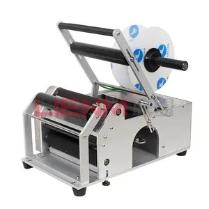 Lienm Maatwerk Semi-Automatische Etiket Machine Handmatige Etiket Printer Machine Voor Plastic Flessen Flessen Verpakking Type
