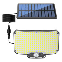 Lámpara Solar LED 234-LED IP65 DC, Material ABS, Cable Desmontable de 5m, Control Remoto, Alto CRI 95, Regulable, para Jardín, Hogar, Seguridad en Exteriores