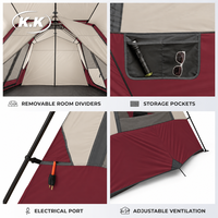 Tente de camping instantanée extra-large Kawagebo Kamp (KK) pour 12 personnes, tente familiale multi-pièces, logo personnalisé, tente d'extérieur