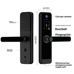 Nhà an ninh wifi tuya App thông minh Cat Eye vân tay kỹ thuật số thông minh khóa cửa điện cho cửa gỗ hệ thống nhà - Product Image 5