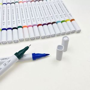 New Permanent Washable Paint Set Custom Dual Tip Art Fineliner Brush Marker Pen - Product Image 1