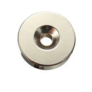 Grosir Magnet Neodymium Kekuatan Magnetik Kuat Magnet Neodymium Bulat dengan Lubang Countersunk untuk Sekrup