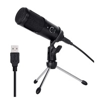 Micrófono de Condensador USB Profesional Rayco de Metal y Plástico con Soporte de Trípode, Certificado CE, para Teléfono, PC, Skype, Transmisión en Vivo en Línea