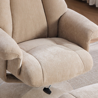 Fauteuil inclinable ergonomique réglable avec repose-pieds séparé, fauteuil de détente pivotant à 360 degrés en chenille pour coin lecture à domicile