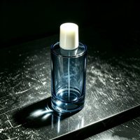 Flacon de parfum en verre cylindrique de 100 ml avec atomiseur argenté, flacon en verre vide pour eau de parfum, huile de parfum, service d'impression personnalisée