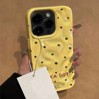 Coque de téléphone portable Fashion Dots English pour iPhone 16 Plus 15 17 Air 13 Pro Max, motif froissé, coque arrière, fabrication usine