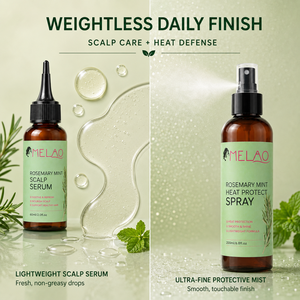 Custom Logo Rosemary Mint Hair Care Bundle Set Shampoo Mask Scalp Serum Heat Protection <b>Spray</b> Daily Routine hair care kit - Product Image 5