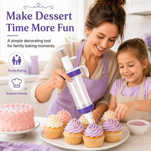 Kit de Decoración de Pasteles Dualshine con Dispensador de Jeringa, 7 Boquillas, 3 Espátulas, Herramienta para Glasear, Set para Decorar Cupcakes - Product Image 4