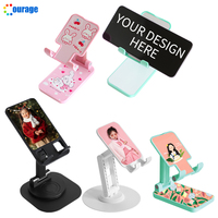 Nouveau support de téléphone support de sublimation support de téléphone portable en plastique vierge supports de téléphone imprimables avec des blancs de sublimation pour bureau
