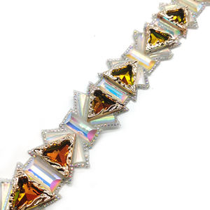 Nouvel arrivage de costumes de carnaval <span class=keywords><strong>samba</strong></span>, chaîne de coupe en perles de résine triangulaire, coupe en fer sur strass - Product Image 3