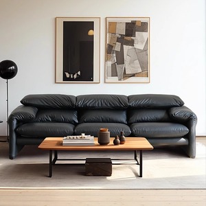 Sang Trọng Ý Thiết Kế 3-Chỗ Ngồi Cổ Điển Phong Cách <span class=keywords><strong>Sofa</strong></span> Hiện Đại Da Chính Hãng Với Đệm Mềm Cho Phòng Khách Đồ Nội Thất Sang Trọng - Product Image 2