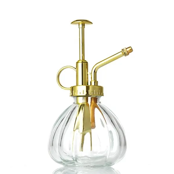 230ml Estilo Vintage vidrio acanalado planta agua señor con Color dorado ABS superior de la bomba