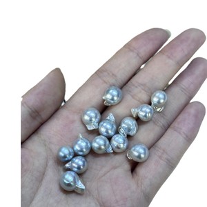 Perlas Sueltas Akoya de Agua Salada de 8-9 mm, Venta al por Mayor, Color Gris Plateado Barroco, Ligeramente Imperfectas - Product Image 5