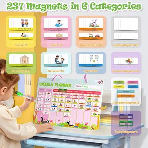 Planificateur <span class=keywords><strong>hebdomadaire</strong></span> pour enfants Tableau de comportement magnétique Calendrier Tableau de routine pour les tout-petits Calendrier visuel - Product Image 6