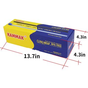 Cling Wrap 1000 Sq Ft 12 In Food Grade PE Material BPA Free <b>Kitchen</b> Use - Product Image 2