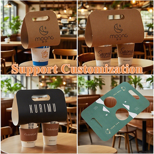 ที่ใส่แก้วกาแฟแบบใช้แล้วทิ้งที่ใส่ถ้วยกระดาษคราฟท์พร้อมที่จับ - Product Image 5
