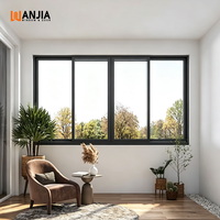 Ventana Corredera de Aluminio con Rotura de Puente Térmico, con Certificación NFRC, Eficiencia Energética, Doble Vidrio, Ventanas Correderas Interiores para Villas de Lujo