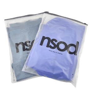 Custom Logo stampato richiudibile chiusura lampo di <span class=keywords><strong>plastica</strong></span> con chiusura a Zip satinata opaca per abbigliamento - Product Image 1