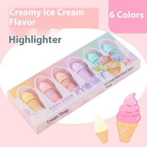 Mini <span class=keywords><strong>Ice</strong></span> <span class=keywords><strong>Cream</strong></span> Highlighter Pen Briefpapier Set Niedlicher fluor zieren der Marker mit 6 Farben Stift für Kinder - Product Image 3