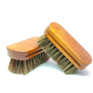 Deri bakımı için taşınabilir doğal ahşap at kılı ayakkabı parlatma temizleme fırçası - Product Image 5