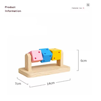 Interaktives Kauspielzeug, bunt, aus Holz, in Form eines Rubik's-Würfels, lustig, zur Linderung von Langeweile, für kleine Haustiere, Vögel, Papageien, Hamster, 150 g, XCWJ110
