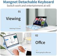 Kenke casing IPad magnetik Keyboard terhubung Bluetooth, penutup Tablet tahan guncangan pengisian daya USB dengan Slot pena untuk IPad Pro 11 inci
