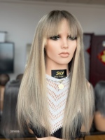SHY Sheitel en cheveux humains, entièrement noué à la main, cheveux chinois de qualité supérieure, couleur blonde, construction de bonnet respirant, commande en gros