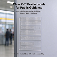 Autocollant Braille personnalisé en PVC transparent, étiquette tactile Braille transparente avec points en relief pour signalétique publique