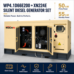 Grupo Electrógeno Diésel Silencioso Turboalimentado SCDC50SG-W <span class=keywords><strong>de</strong></span> 50 kW y 50 Hz, con Motor SCDC WP4.1D66E200 y Arranque Eléctrico - Product Image 1