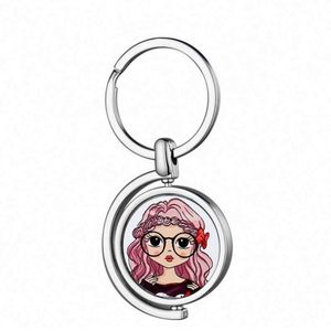 360 Rotating Photo Album Keychain Sublimation Blanks <b>Key</b> <b>Chain</b> <b>Metal</b> Round <b>Key</b> Ring Heat Press Round Personalized Blank Souvenir - Product Image 2