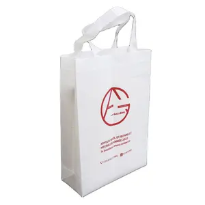 Máquina de bolsas laminadas para compras de ropa, bolso de mano de regalo blanco de Amazon, con asa de Material sin tejer