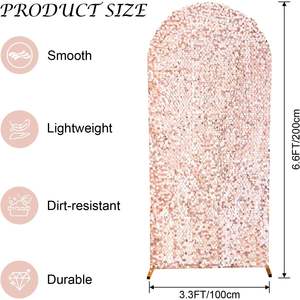 Cubierta de arco de LICRA elástica rosa para boda, cumpleaños o ducha para banquete, fiesta, decoración de pared en Stock - Product Image 2