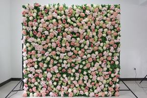 Effets 3D personnalisés mélange plante fleur tapis muraux fleurs artificielles panneau de rose murale pour mariage Yoga boutique décoration - Product Image 2