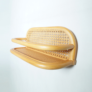 Étagère murale <span class=keywords><strong>en</strong></span> <span class=keywords><strong>rotin</strong></span>, décoration murale, 1 pièce, présentoir de rangement, Design, suspension - Product Image 5