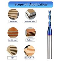 Fraise à queue en spirale RUIMENG CNC à 2 cannelures, 1/8 pouce, tige de 1/4 pouce, en carbure de tungstène, revêtement TAC, HRC60 45 OEM