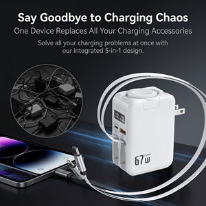 Chargeur GaN Type-C PD <span class=keywords><strong>67W</strong></span> avec écran d'affichage, prise US JP, certifié ETL CE FCC SAA, charge rapide pour ordinateur - Product Image 4