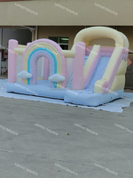 Château gonflable commercial géant avec toboggan sec extérieur pour enfants et adultes, double toboggan, combo d'obstacles, portable, Lemon Bounce