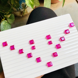 Corindón Rosa Rubí Cojín Forma Corte Piedra preciosa suelta 20 piezas para la fabricación de joyas - Product Image 2