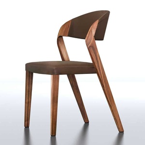 كرسي طعام من الخشب الصلب بتصميم اسكندنافي، كرسي أنيق من الجلد الصناعي للأثاث المنزلي والتجاري - Product Image 4