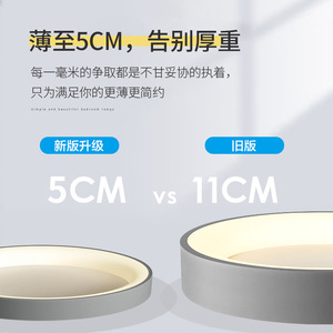 Plafonnier LED QiaoSheng rond, style moderne minimaliste nordique, pour chambre, bureau, balcon, usage domestique, 10-15 m² - Product Image 2